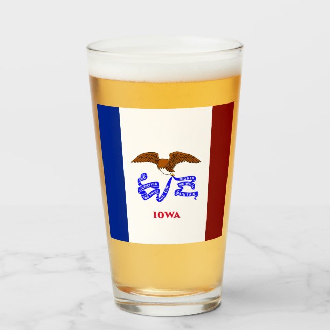 Iowa flagga glaskopp (Framsida fylld)