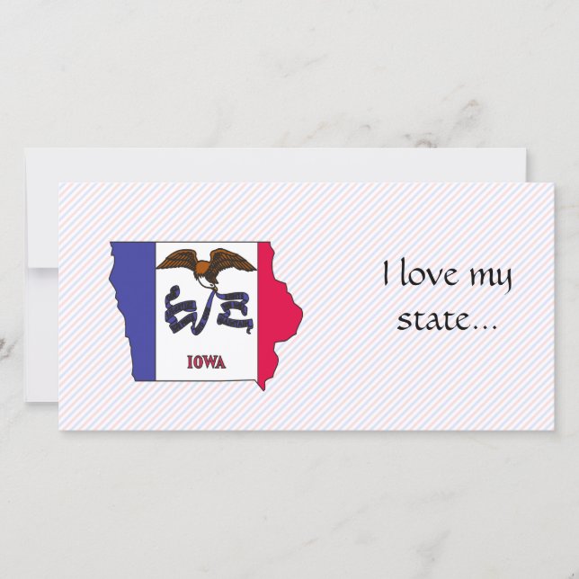 Iowa Flagga Karta (Framsida)