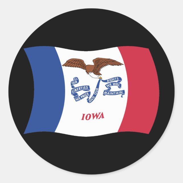 Iowa Flagga Klistermärke (Framsida)