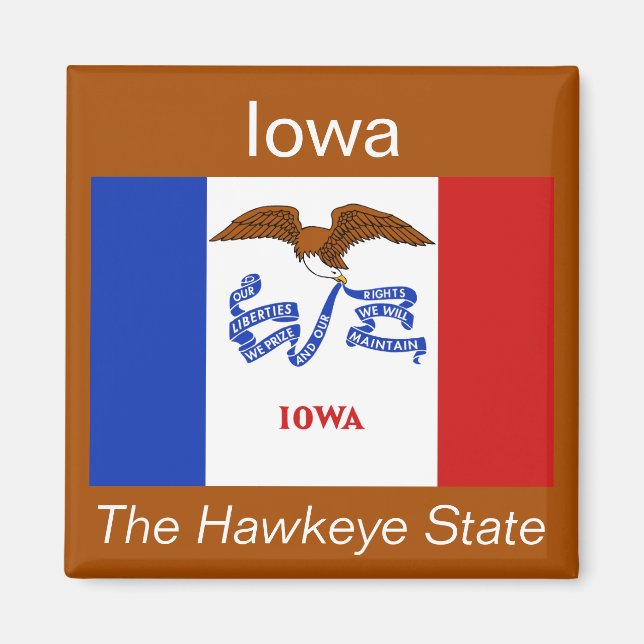 Iowa Flagga Magnet (Framsidan)