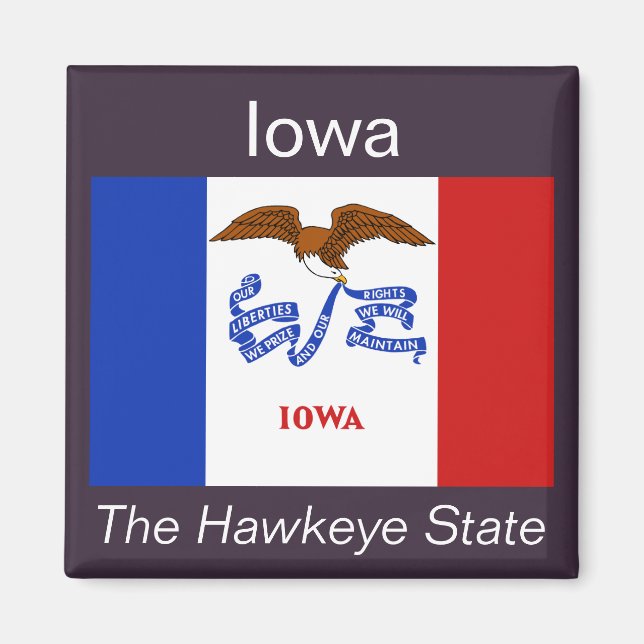 Iowa Flagga Magnet (Framsidan)