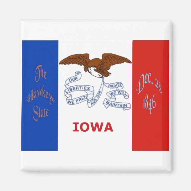 Iowa Flagga Magnet (Framsidan)