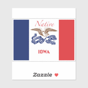 Iowa Flagga Native Klistermärken