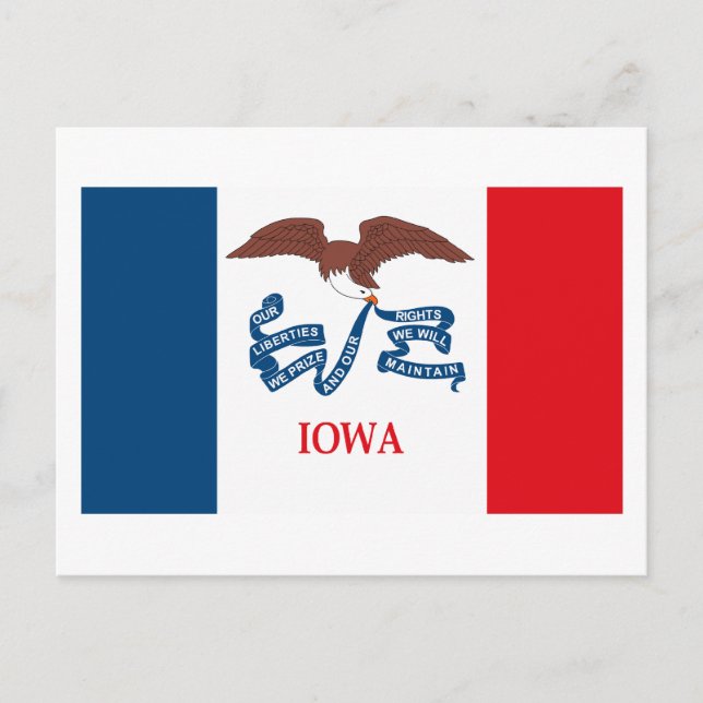 Iowa Flagga Postcard Vykort (Framsida)