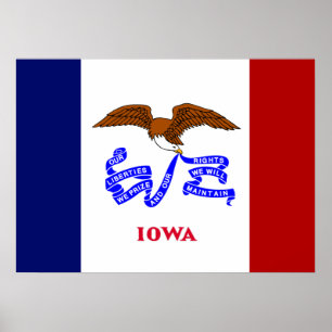 Iowa flagga poster