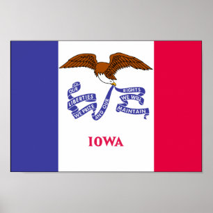 Iowa Flagga Poster