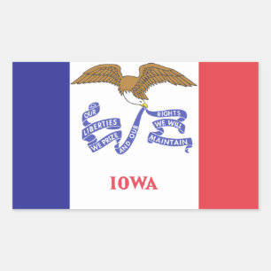 IOWA flagga - Rektangulärt Klistermärke