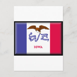 Iowa Flagga Vykort