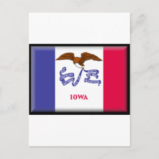 Iowa Flagga Vykort