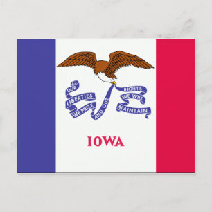 Iowa Flagga Vykort