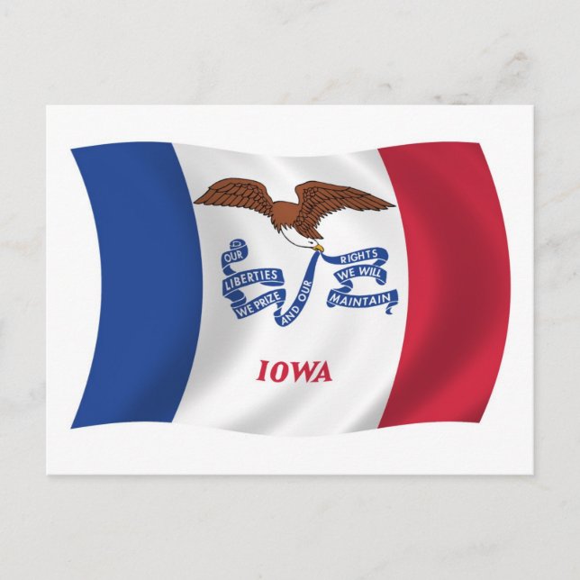 Iowa Flagga vykort (Framsida)