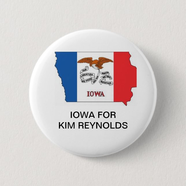 IOWA for KIM REYNOLDS GOVERNOR Button Knapp (Framsida)