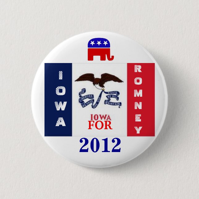 Iowa för Romney 2012 Knapp (Framsida)