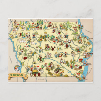 Iowa Funny Vintage Karta Vykort