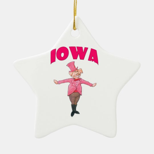 Iowa gris julgransprydnad keramik