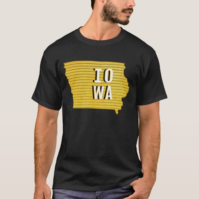 Iowa gula ränder överstorlek t shirt (Framsida)