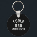Iowa Gym Stil Distress White Print Nyckelring<br><div class="desc">Iowa Gym Stil Distress White Print</div>