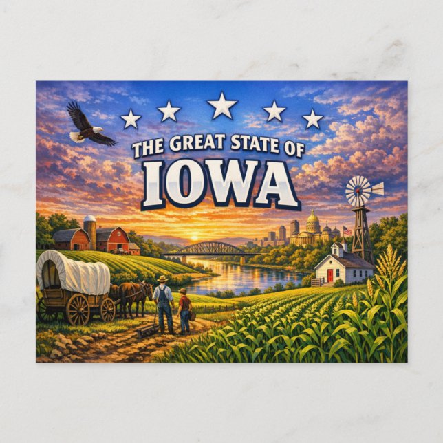 Iowa Hälsningar vykort  (Framsida)