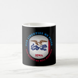 IOWA HAWKEYE STATLIG FLAGGA KAFFEMUGG
