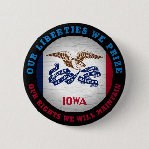 IOWA HAWKEYE STATLIG FLAGGA KNAPP