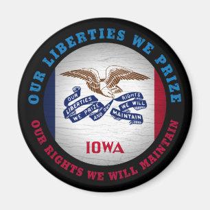 IOWA HAWKEYE STATLIG FLAGGA MAGNET