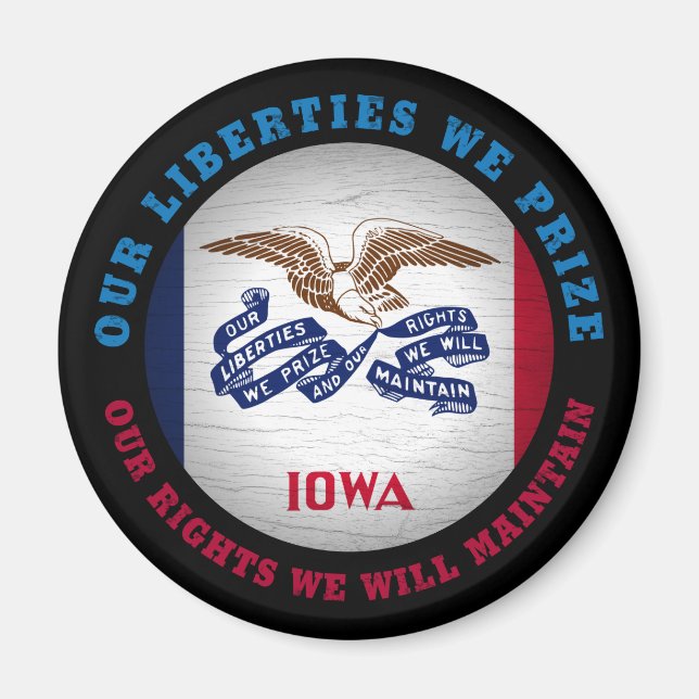 IOWA HAWKEYE STATLIG FLAGGA MAGNET (Framsidan)