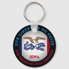 IOWA HAWKEYE STATLIG FLAGGA NYCKELRING