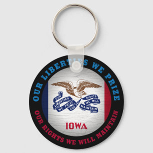 IOWA HAWKEYE STATLIG FLAGGA NYCKELRING