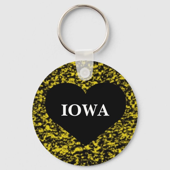 Iowa Heart Gult Nyckelring (Framsida)