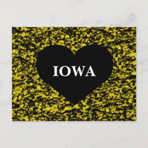 Iowa Heart Gult Vykort