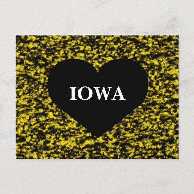 Iowa Heart Gult Vykort (Framsida)