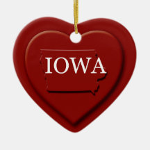 Iowa Heart Karta jul Ornamet
