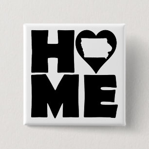 Iowa Hem Heart State Knapp Märke Pin