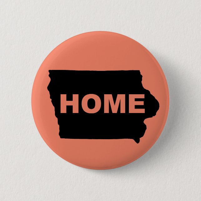 Iowa Hemma Borta Från Stat Knapp Badge Pin (Framsida)
