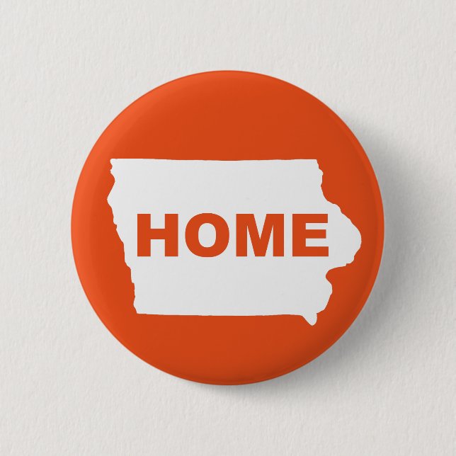 Iowa Home Away from State Button Badge Pin Knapp (Framsida)