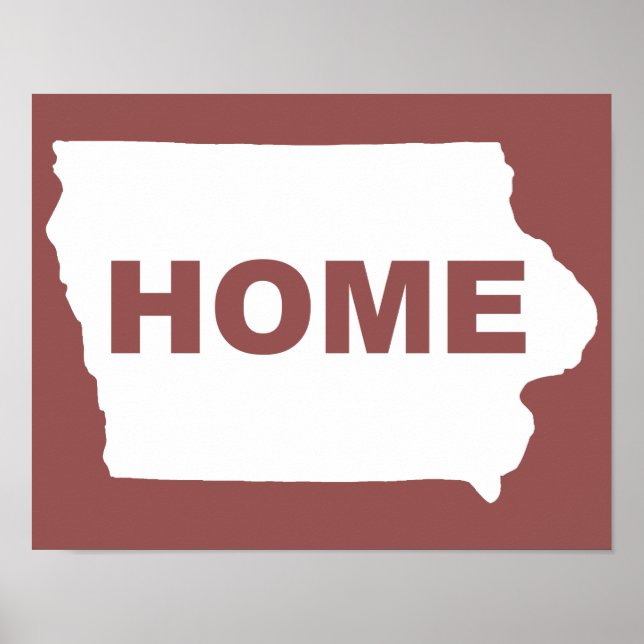 Iowa Home Away from State Poster Sign (Framsidan)