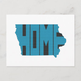 Iowa Home State Blue Ord Art Vykort
