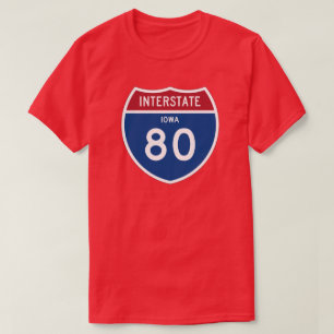 Iowa IA I-80 skyddar den Interstate huvudvägen - T-shirt