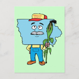 Iowa IA Iowan Maj Vintage resor Souvenir Vykort