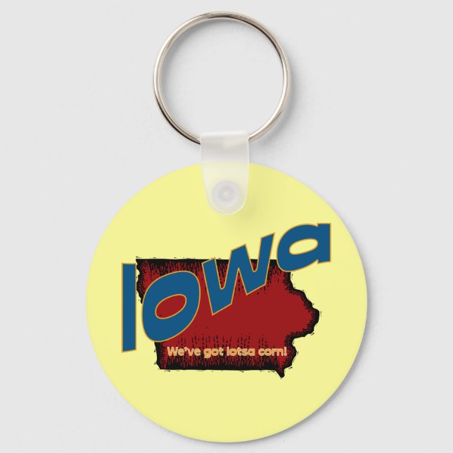 Iowa IA US Motto ~ Vi har Har Lotsa Maj Nyckelring (Framsida)