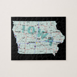 Iowa Interstate karta Pussel