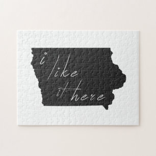 Iowa jag gillar det här statliga Silhouette Black Pussel