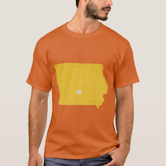 Iowa kärlek i gult t shirt