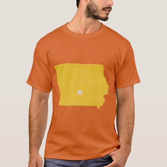 Iowa kärlek i gult t shirt (Framsida)