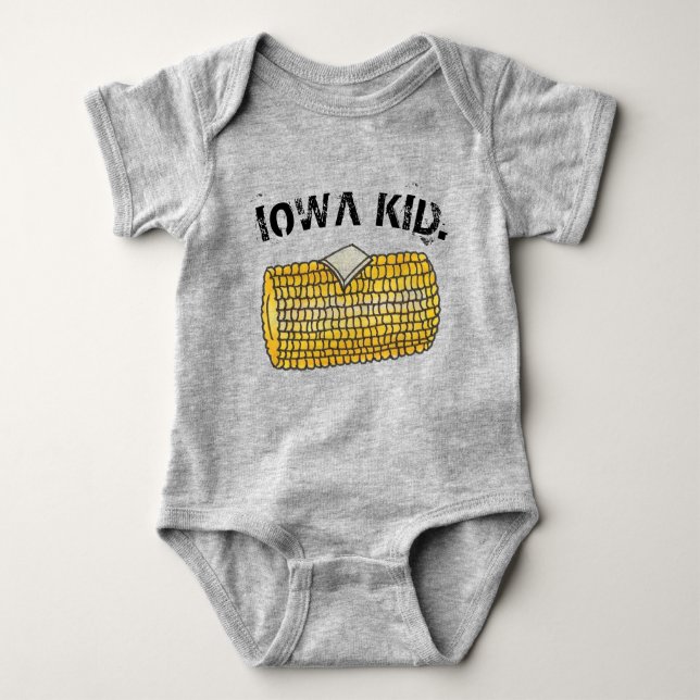 IOWA KID Gult Buttered Maj på Cob Tee (Framsida)