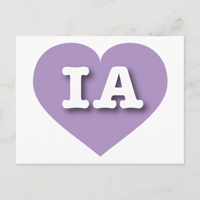 Iowa Lavender Heart - I kärlek IA Vykort (Framsida)