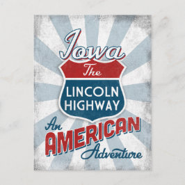 Iowa Lincoln Highway Vintage America Vykort