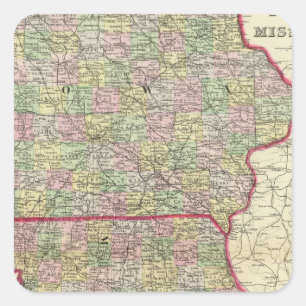 Iowa, Missouri Fyrkantigt Klistermärke