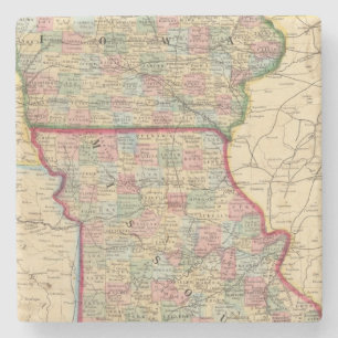 Iowa Missouri karta av Mitchell Stenunderlägg