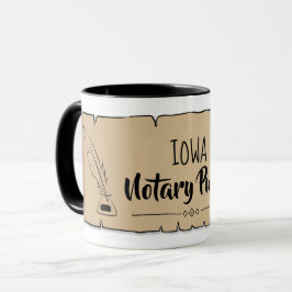 Iowa Notary Public Rulla Feather Quill Mugg
